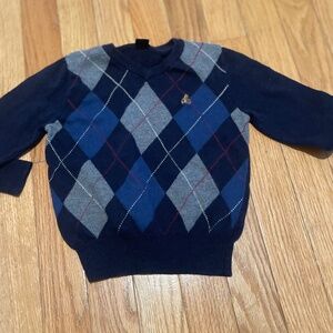 ⭐️ GAP Kids 2T Blue Argyle Bear Sweater – Classic & Cozy